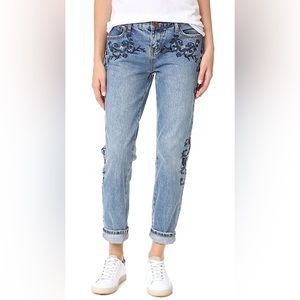 One Teaspoon Straight Leg Embroidered Jeans Size 27